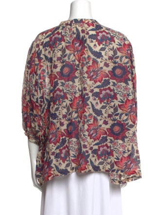 Chufy Floral Print Crew Neck Blouse
