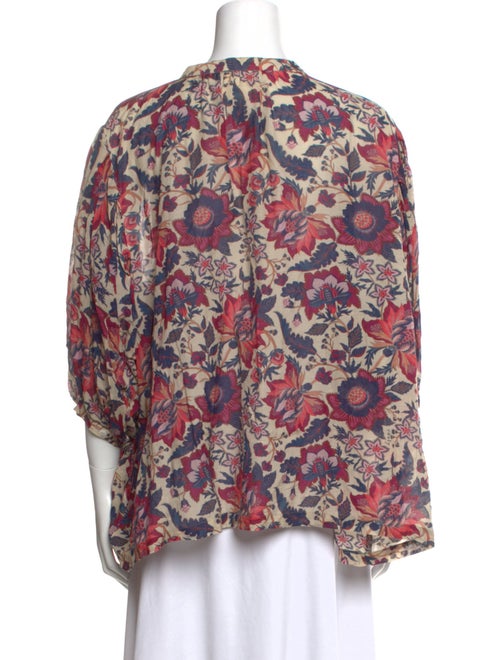 Chufy Floral Print Crew Neck Blouse