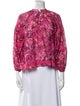 Chufy Floral Print Mock Neck Blouse
