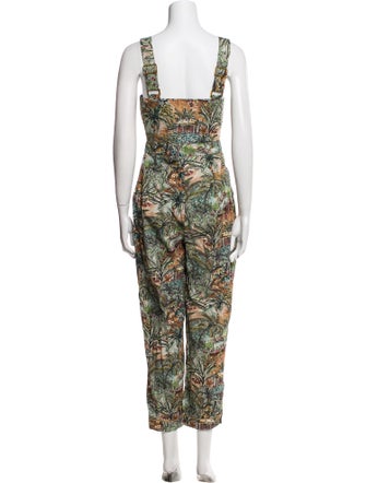 Chufy Printed Square Neckline Jumpsuit