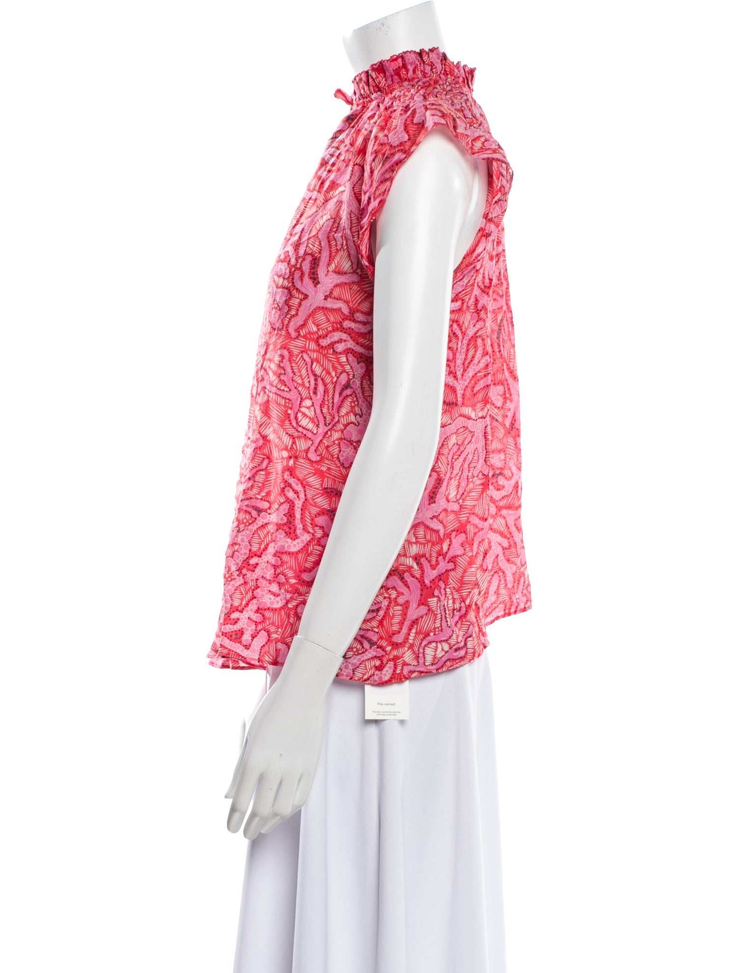 Chufy Printed Mock Neck Blouse