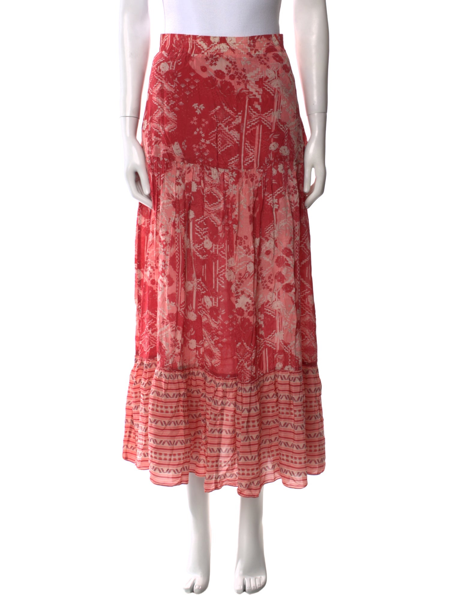 Chufy Floral Print Midi Length Skirt