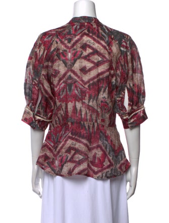 Chufy Printed Mock Neck Blouse