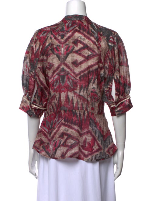 Chufy Printed Mock Neck Blouse