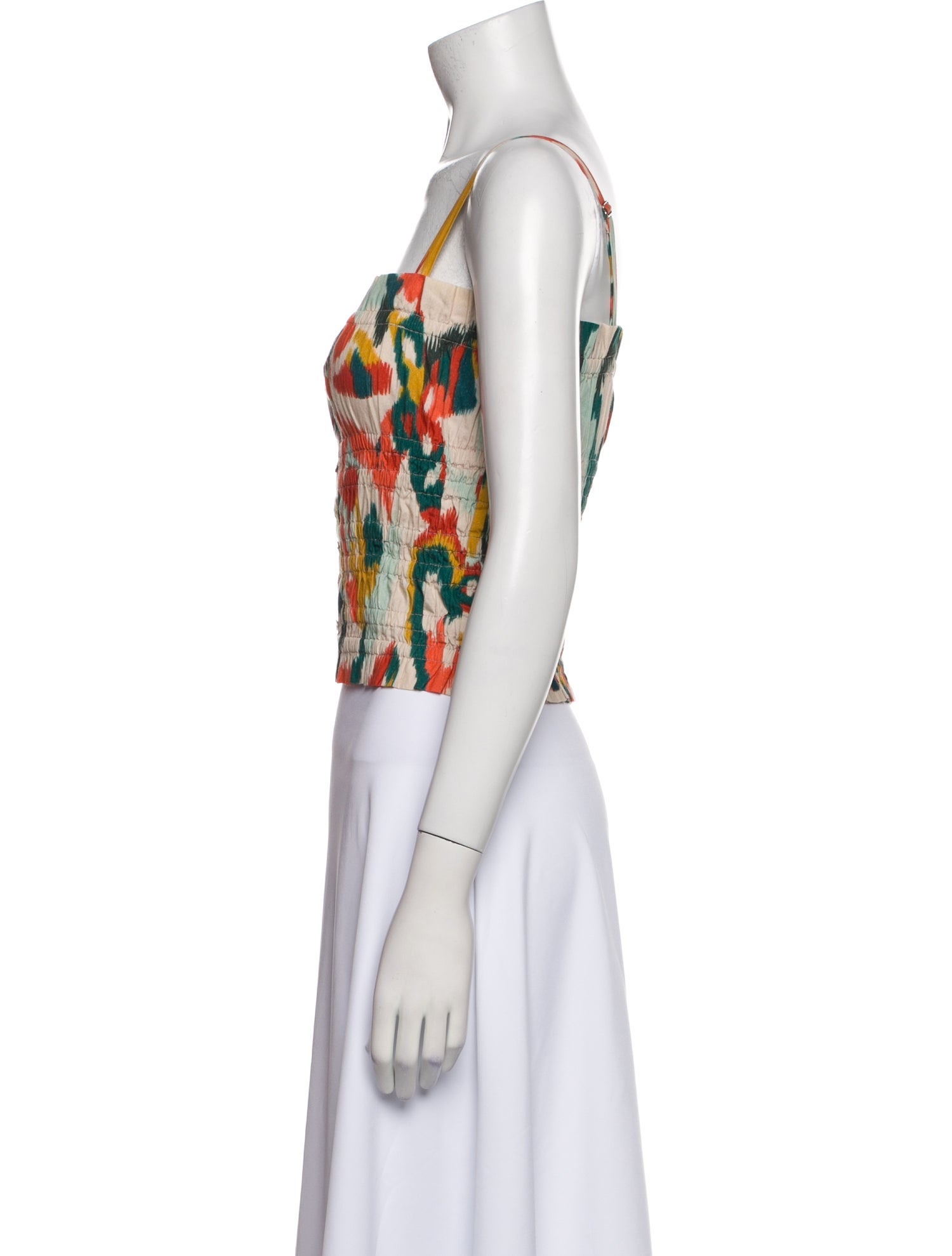 Chufy Printed Square Neckline Crop Top