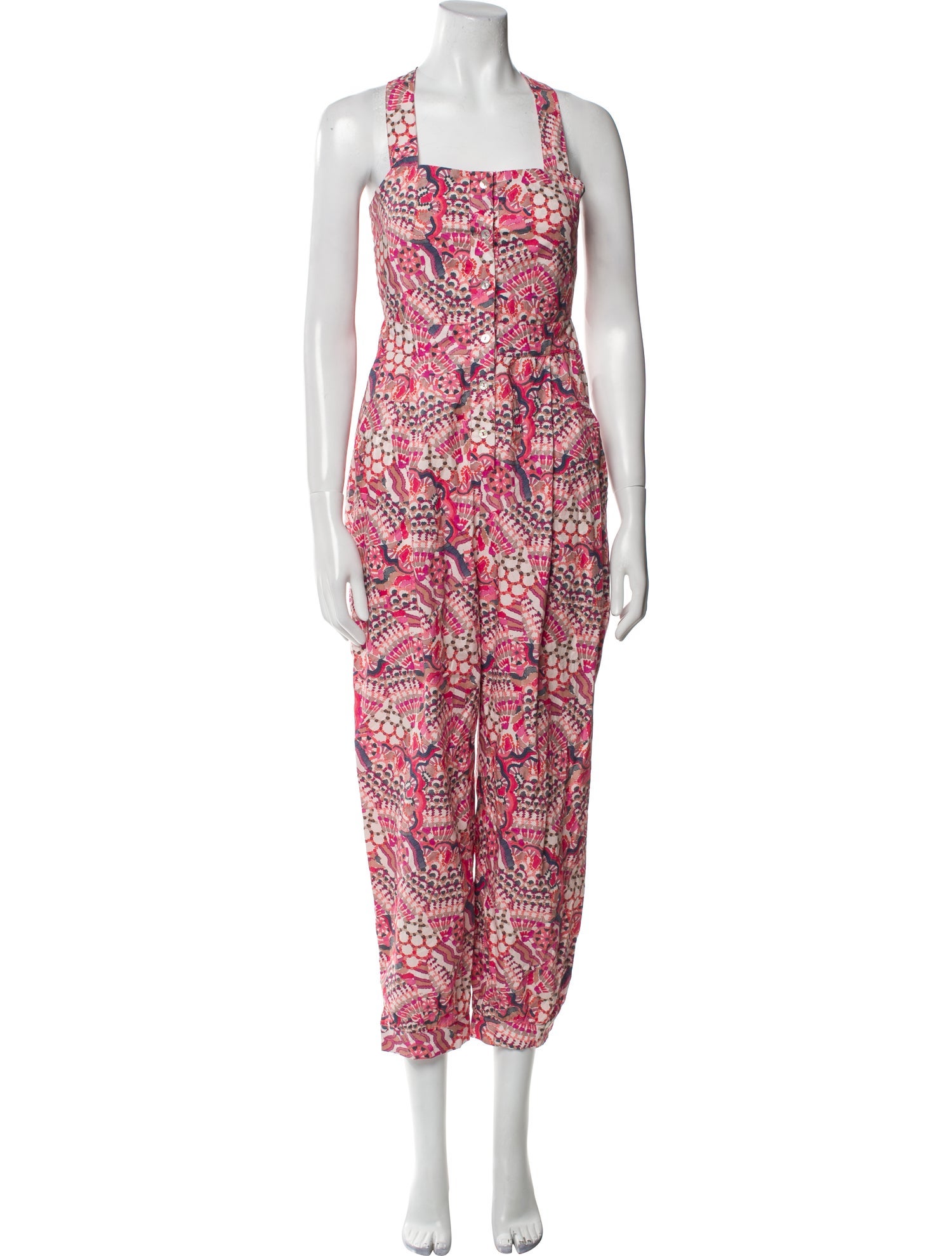 Chufy Floral Print Square Neckline Jumpsuit