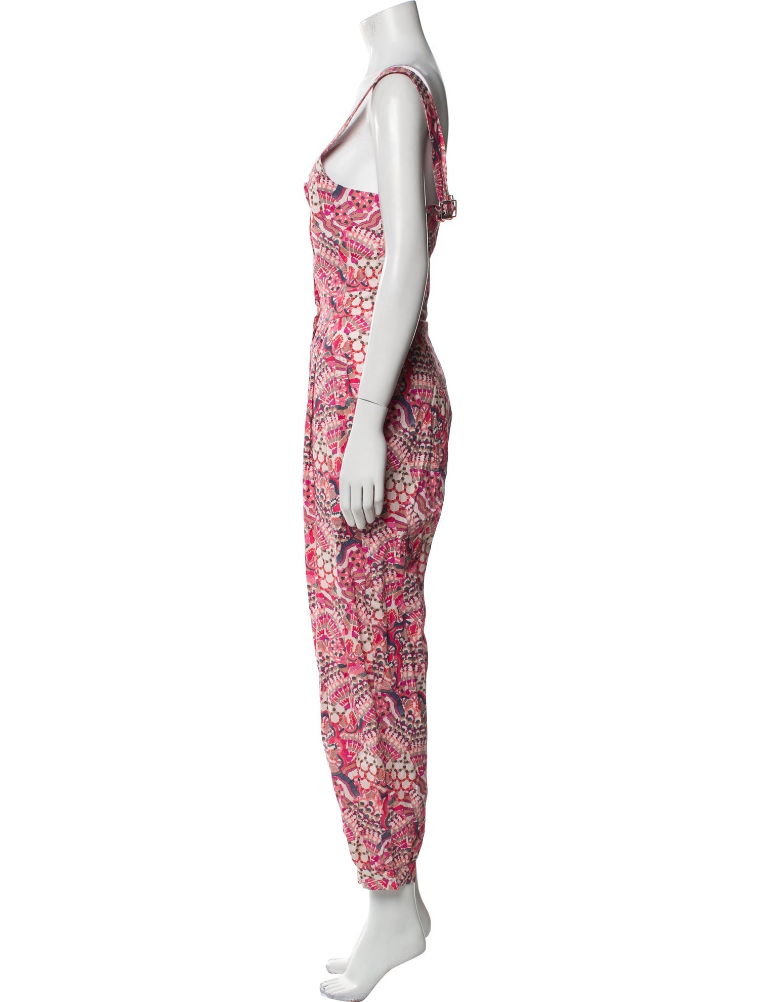 Chufy Floral Print Square Neckline Jumpsuit