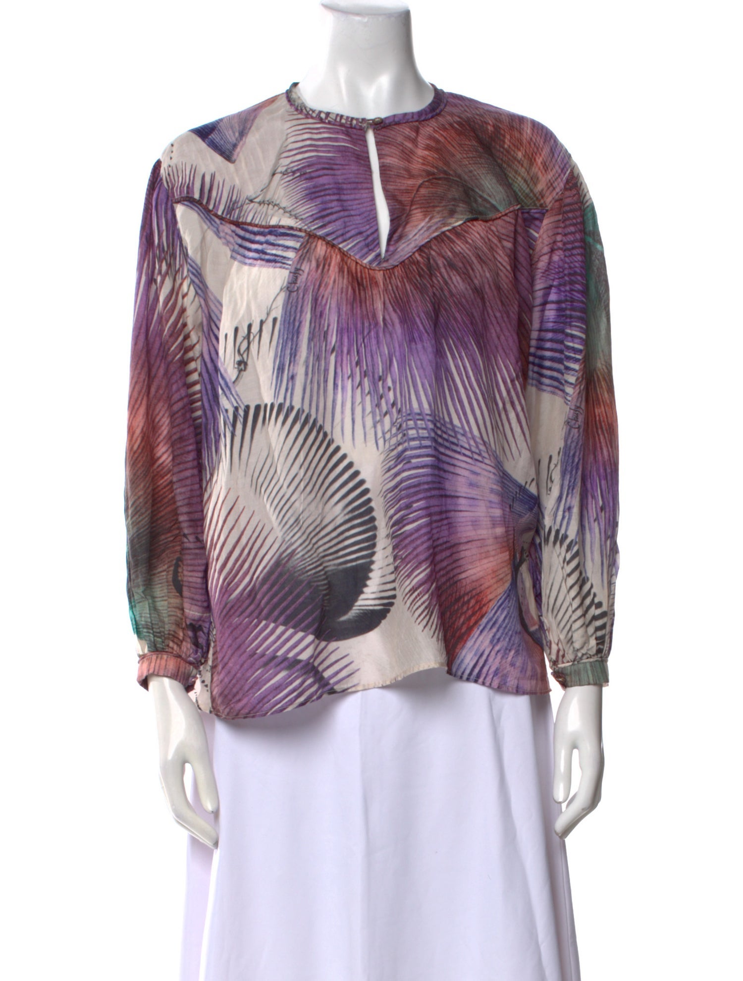 Chufy Printed Crew Neck Blouse