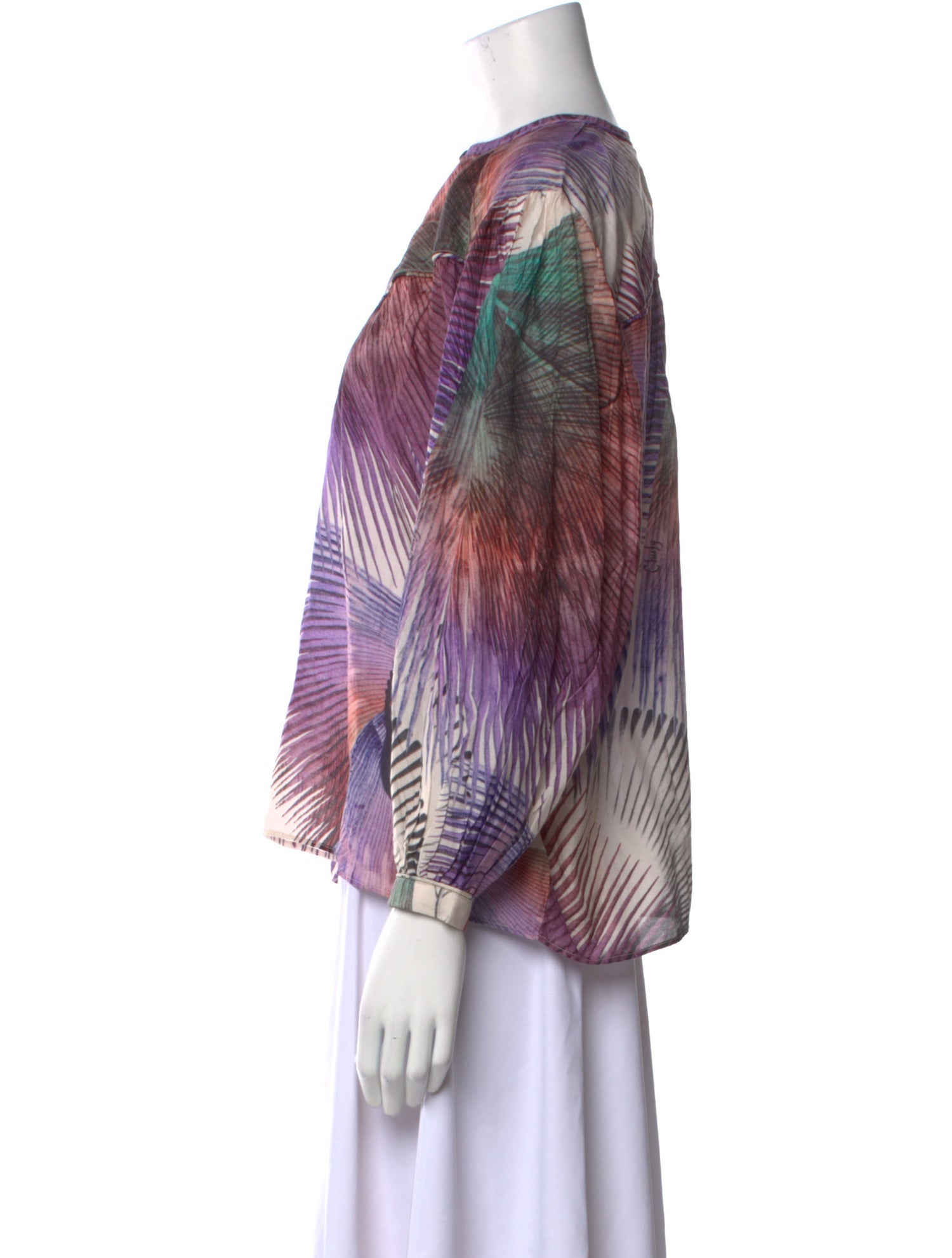 Chufy Printed Crew Neck Blouse