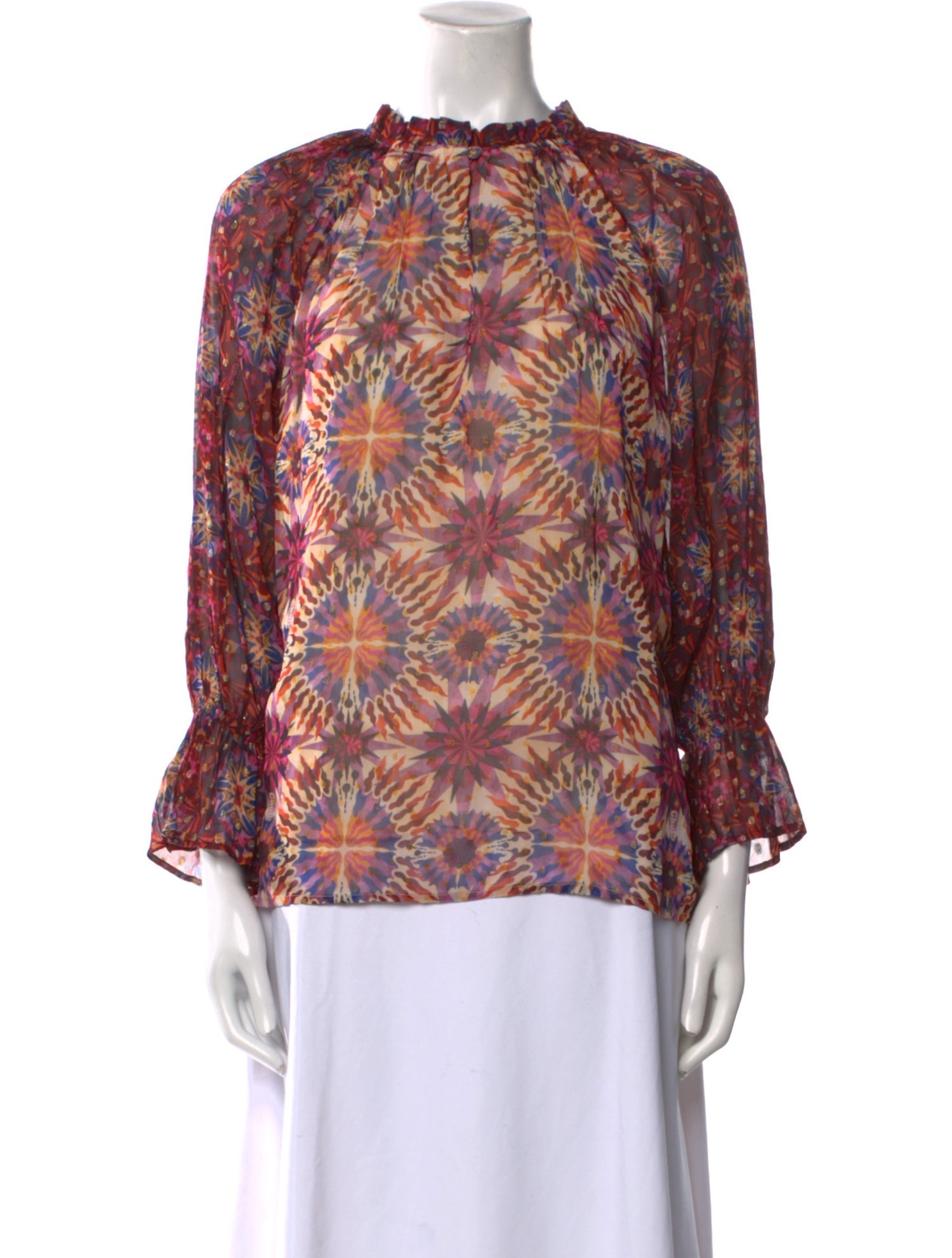 Chufy Printed Mock Neck Blouse w/ Tags