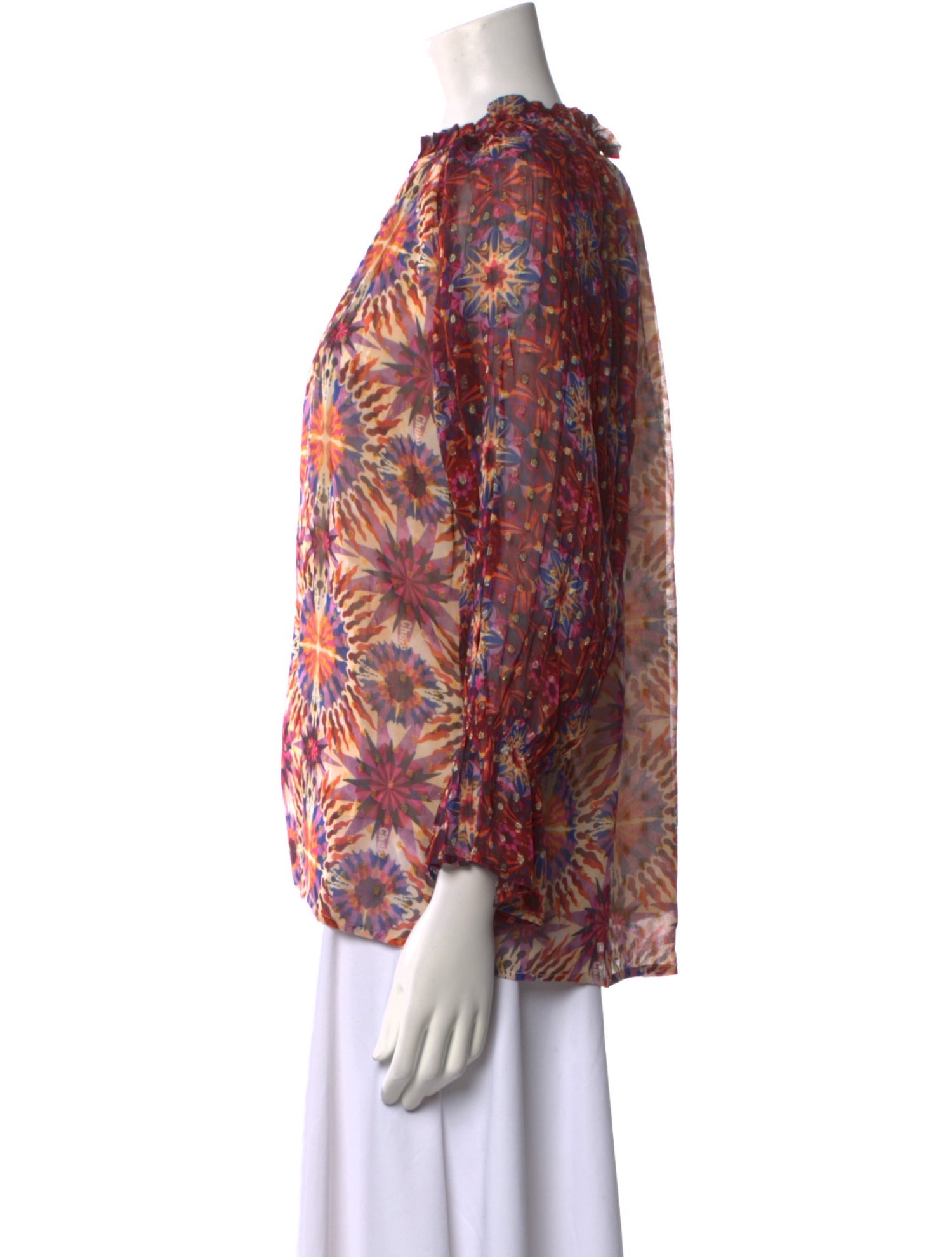 Chufy Printed Mock Neck Blouse w/ Tags