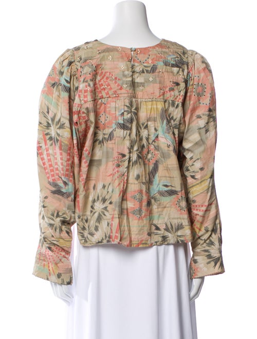 Chufy Floral Print Bateau Neckline Crop Top