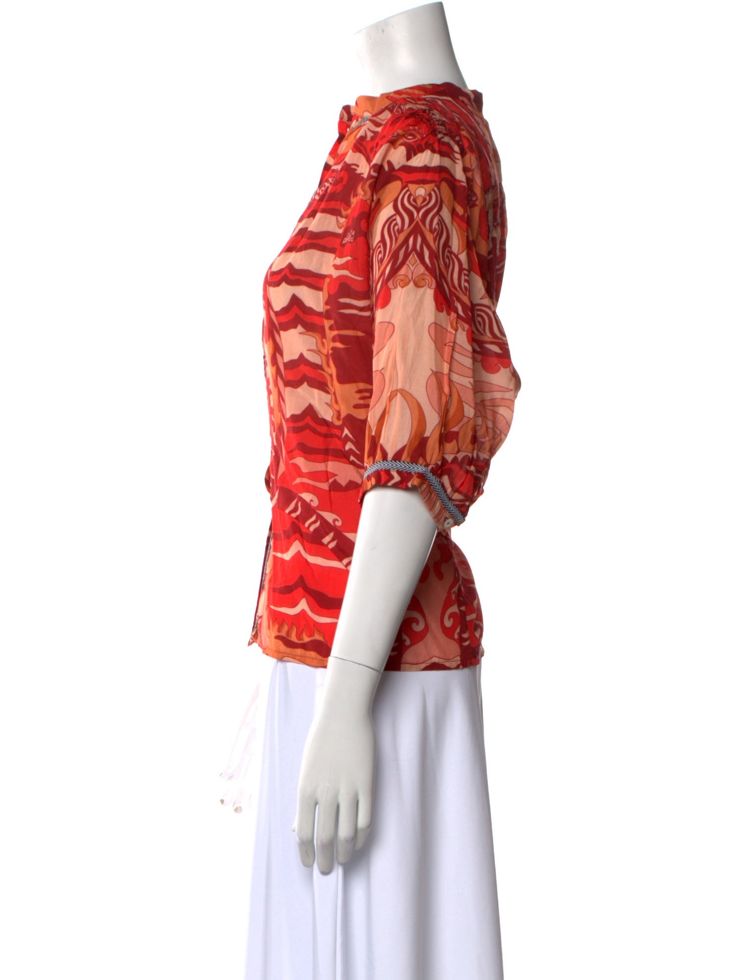 Chufy Printed Mock Neck Blouse w/ Tags