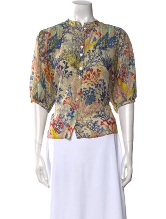Chufy Floral Print Crew Neck Blouse