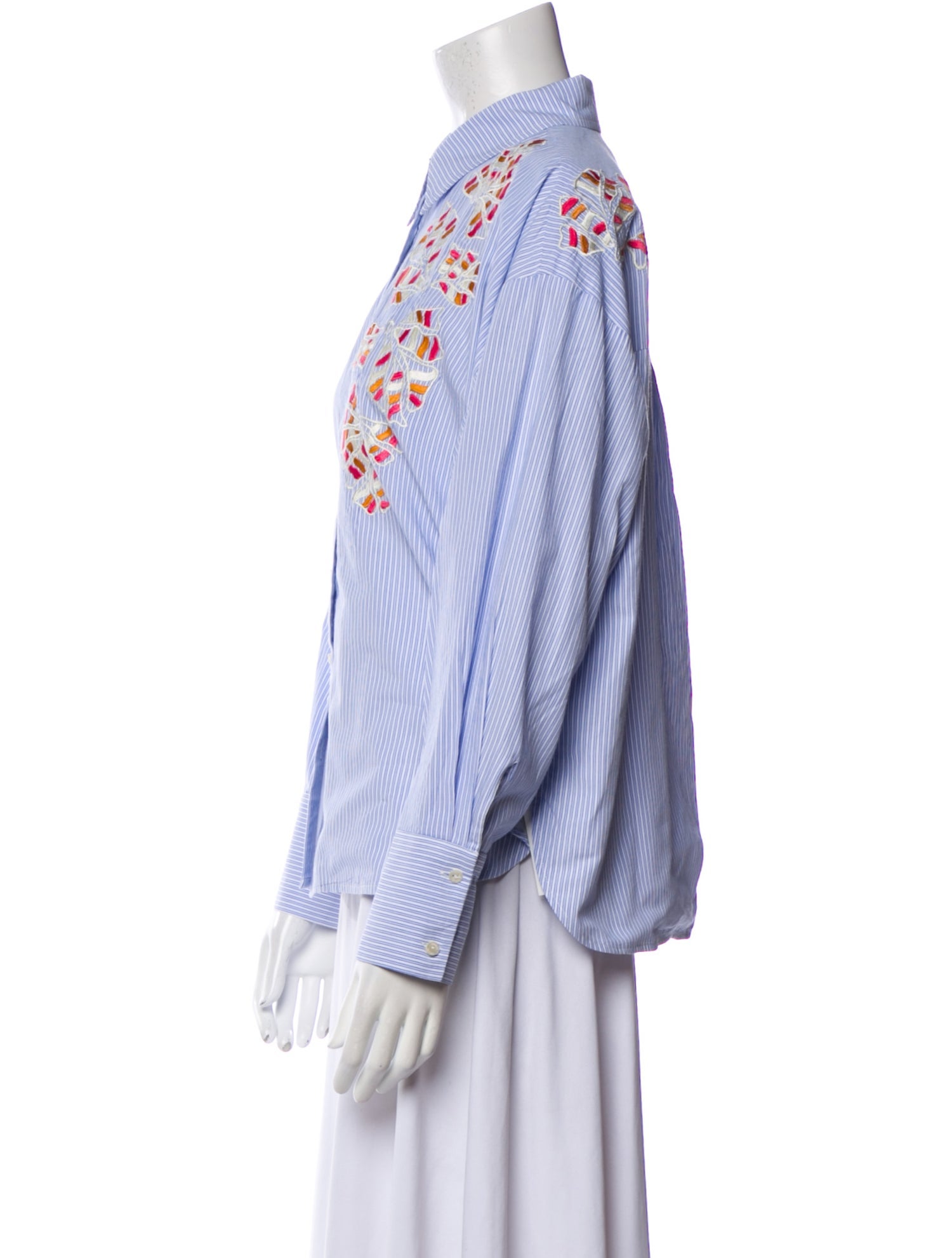 Chufy Striped Long Sleeve Button-Up Top