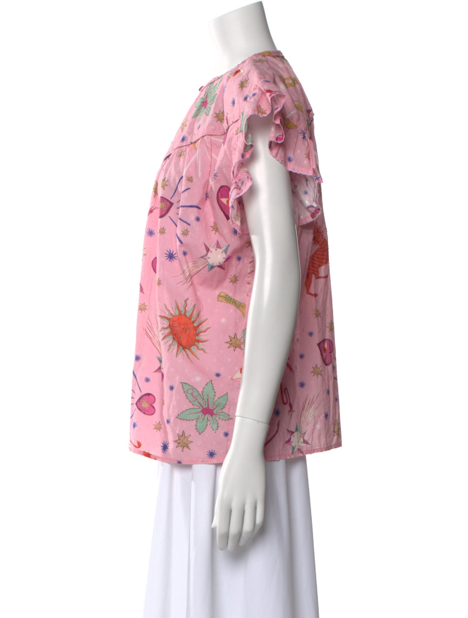 Chufy Floral Print Crew Neck Blouse