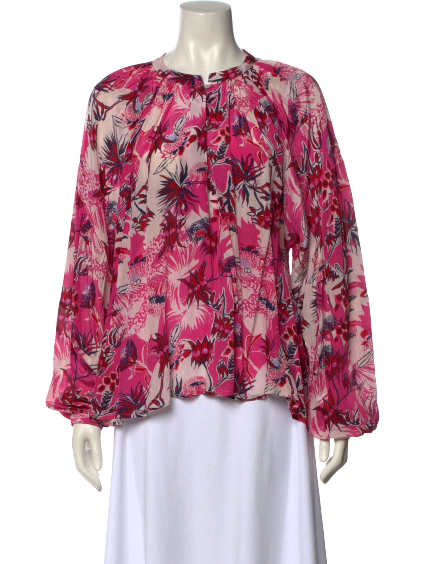 Chufy Floral Print Crew Neck Blouse
