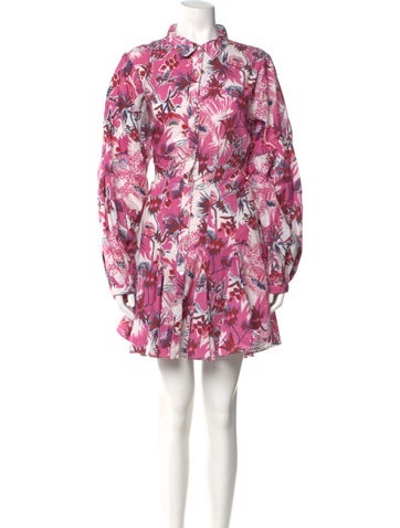 Pre-owned Chufy Floral Print Mini Dress In Pink