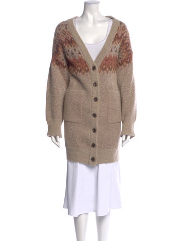 Pre-owned Chufy Printed V-neck Sweater In Neutral