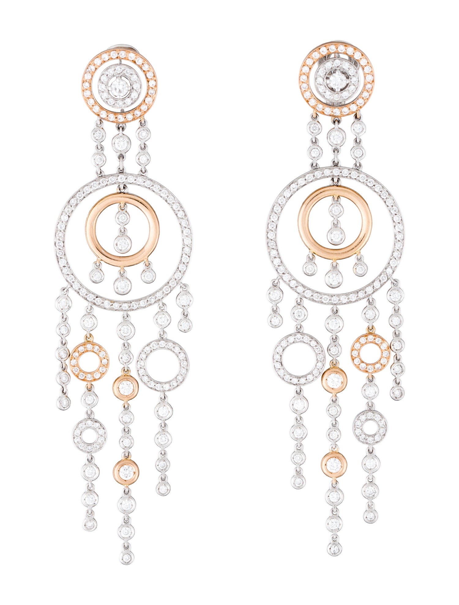 Crivelli 18K 4.35ctw Diamond Circle Chandelier Earrings