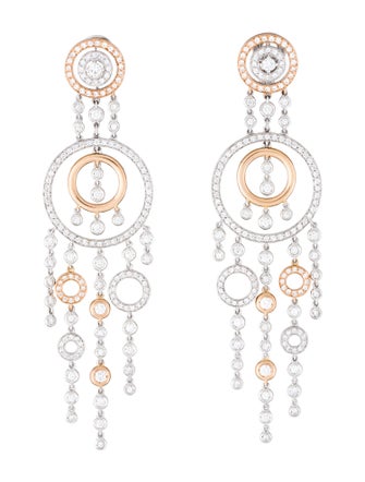 Crivelli 18K 4.35ctw Diamond Circle Chandelier Earrings