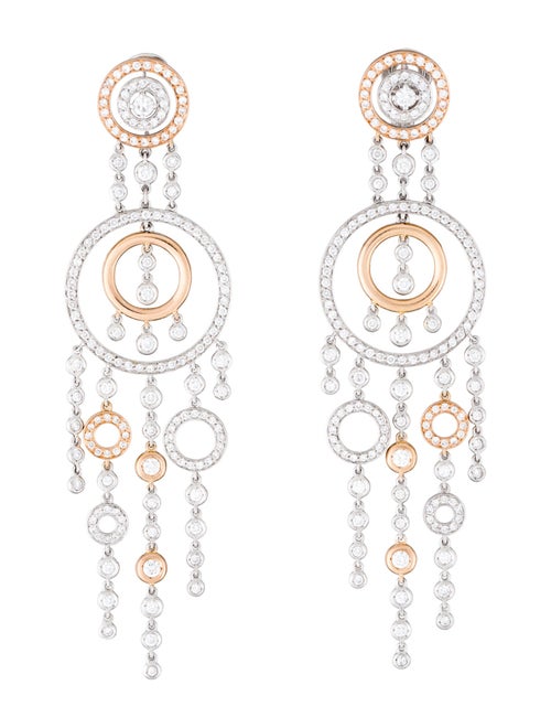 Crivelli 18K 4.35ctw Diamond Circle Chandelier Earrings