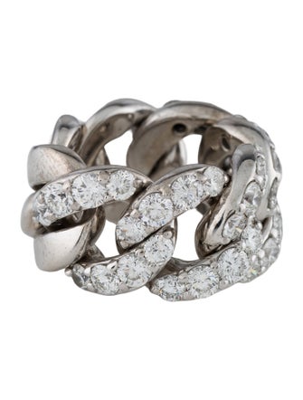 Crivelli 18K 4.65ctw Diamond Curb Link Chain Ring