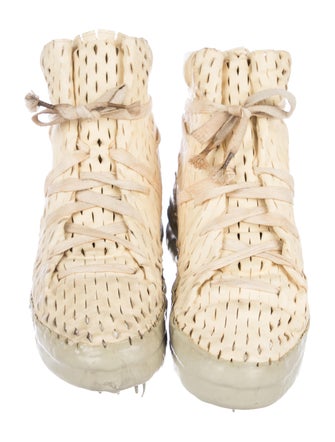 Carol Christian Poell Laser Cut Leather High-Top Sneakers