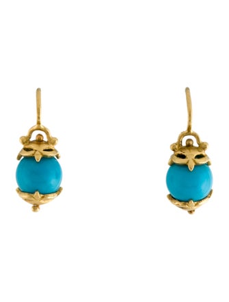 Cathy Carmendy 20K Turquoise Drop Earrings