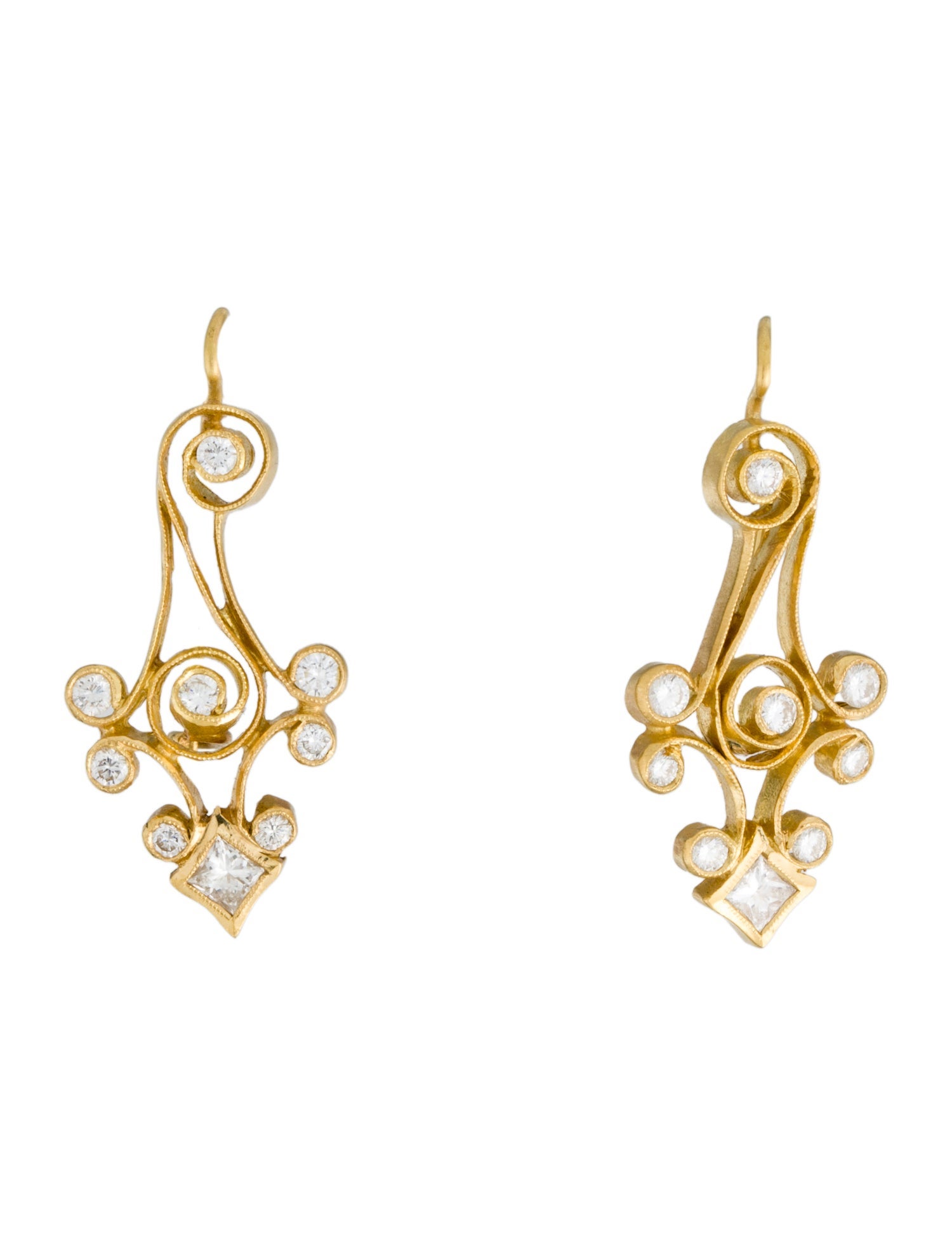 Cathy Carmendy 20K Diamond Drop Earrings