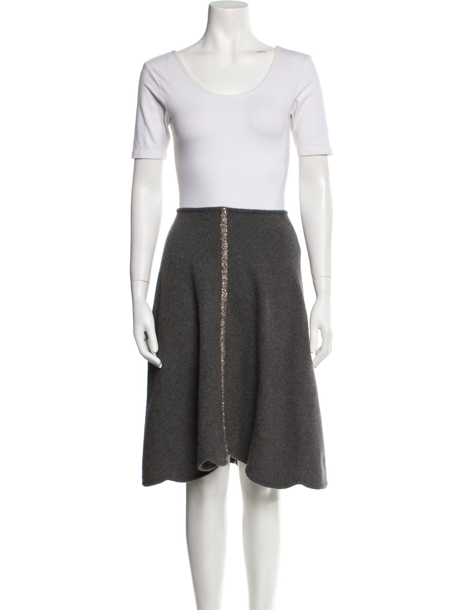 Carolyn Rowan Crystal Embellishments Midi Length Skirt