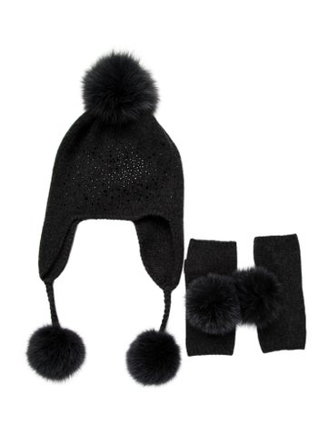 Carolyn Rowan Winter Accessories Cashmere Hat and Gloves