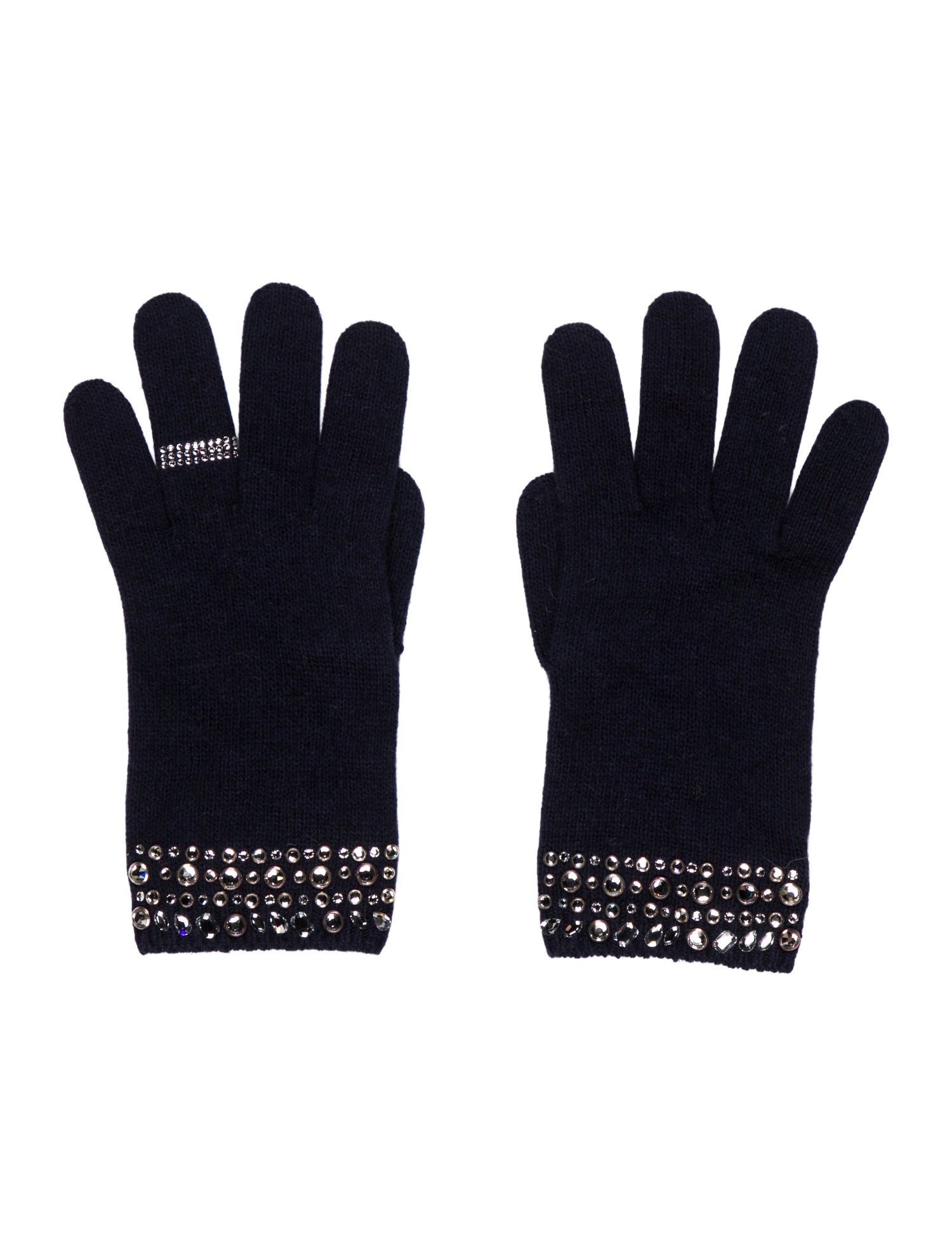 Carolyn Rowan Embellished Knit Gloves