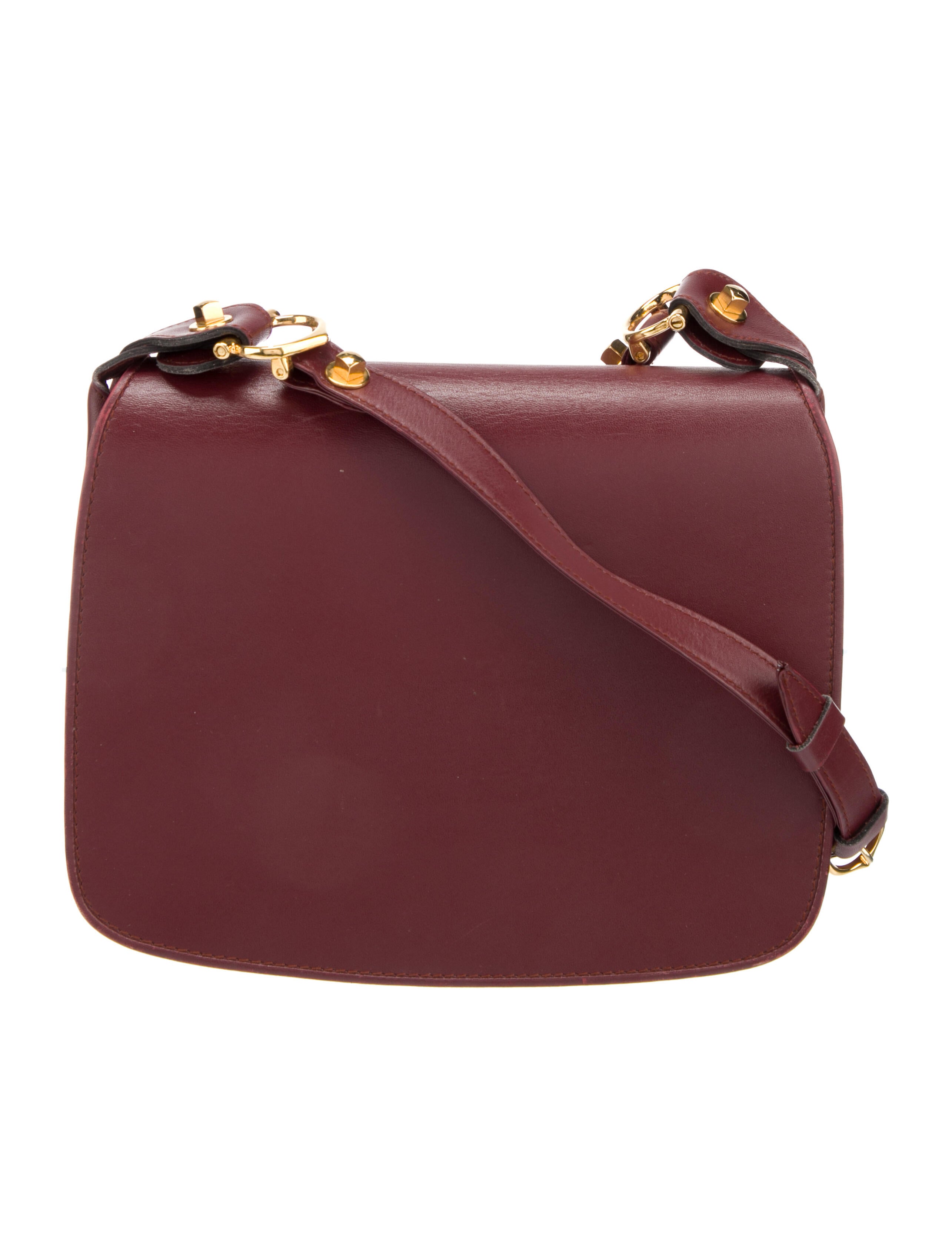 Cartier Leather Crossbody Bag Burgundy Crossbody Bags, Handbags
