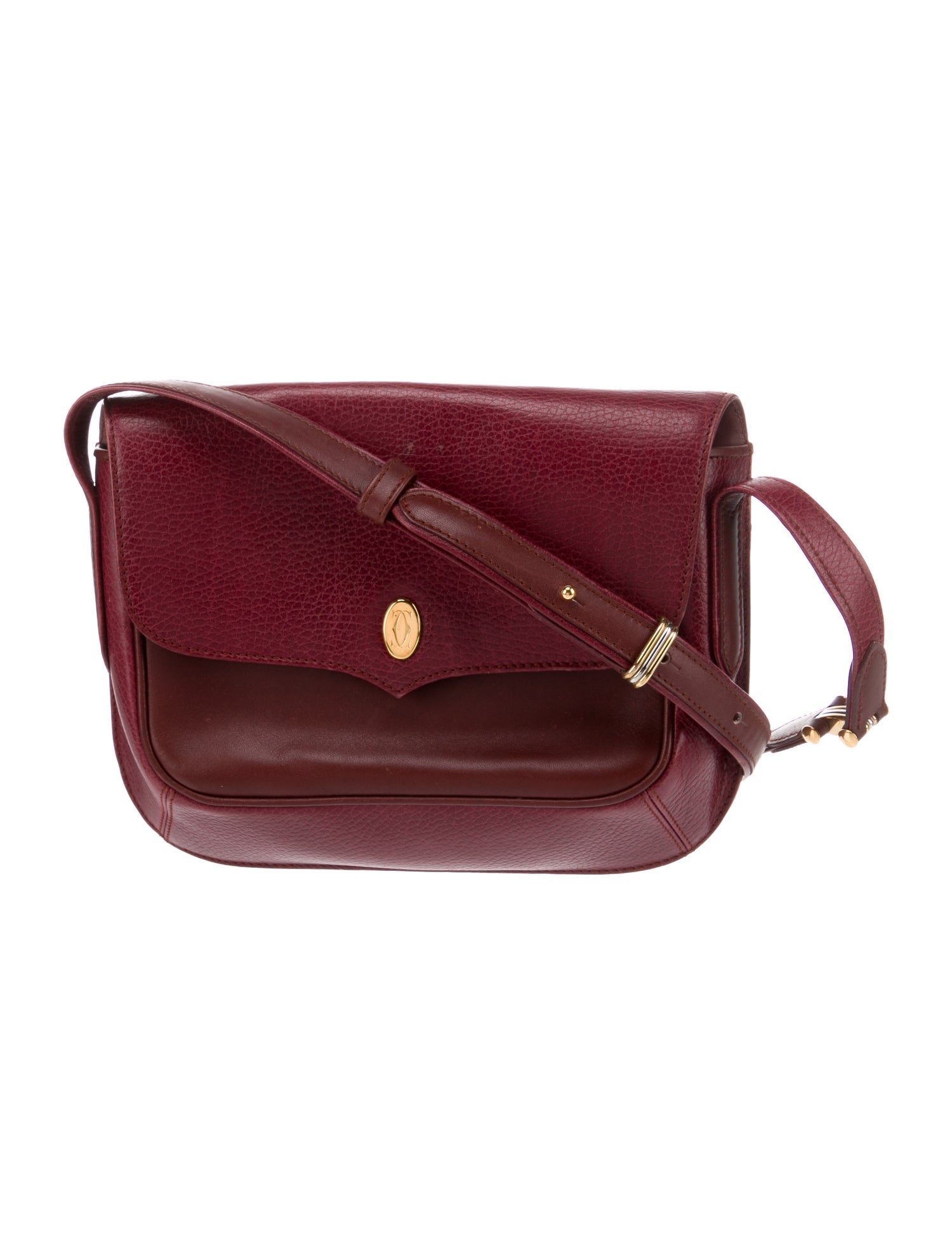 Cartier Leather Crossbody Bag Burgundy Crossbody Bags, Handbags