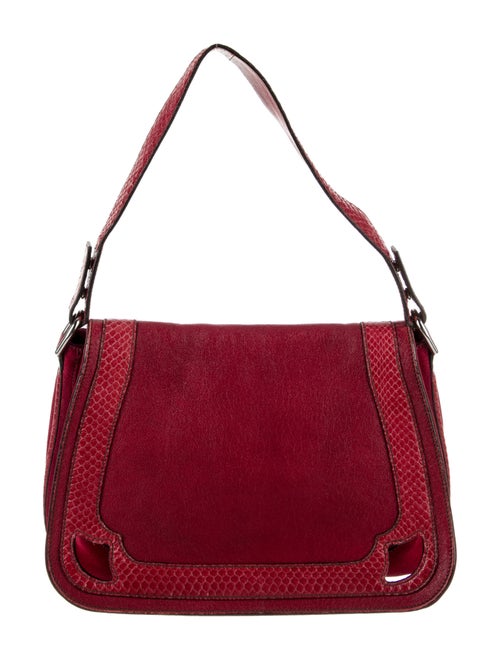 Cartier Snakeskin Trim Suede Shoulder