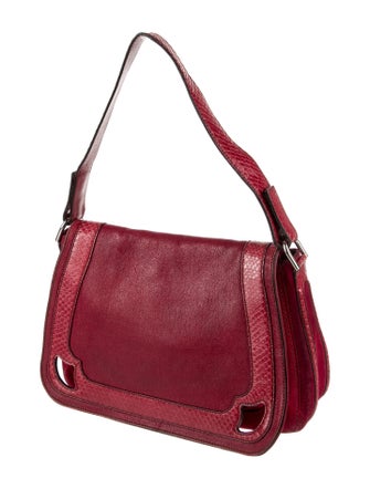 Cartier Snakeskin Trim Suede Shoulder