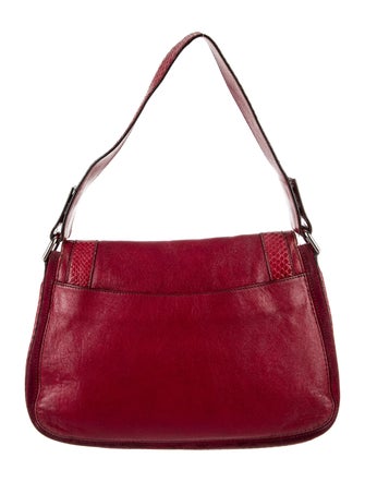 Cartier Snakeskin Trim Suede Shoulder