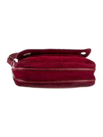 Cartier Snakeskin Trim Suede Shoulder