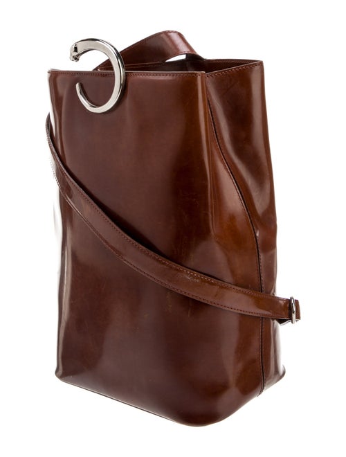 Cartier Solid Patent Leather Bucket Bag