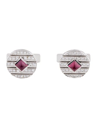 Cartier 18K Ruby & Diamond Cufflinks