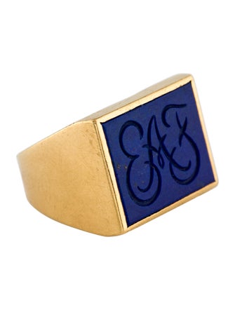 Cartier Lapis Lazuli Cuff-Link & Signet Ring Set