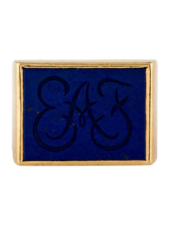 Cartier Lapis Lazuli Cuff-Link & Signet Ring Set
