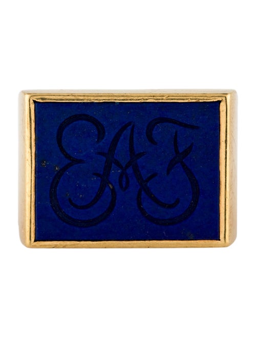 Cartier Lapis Lazuli Cuff-Link & Signet Ring Set