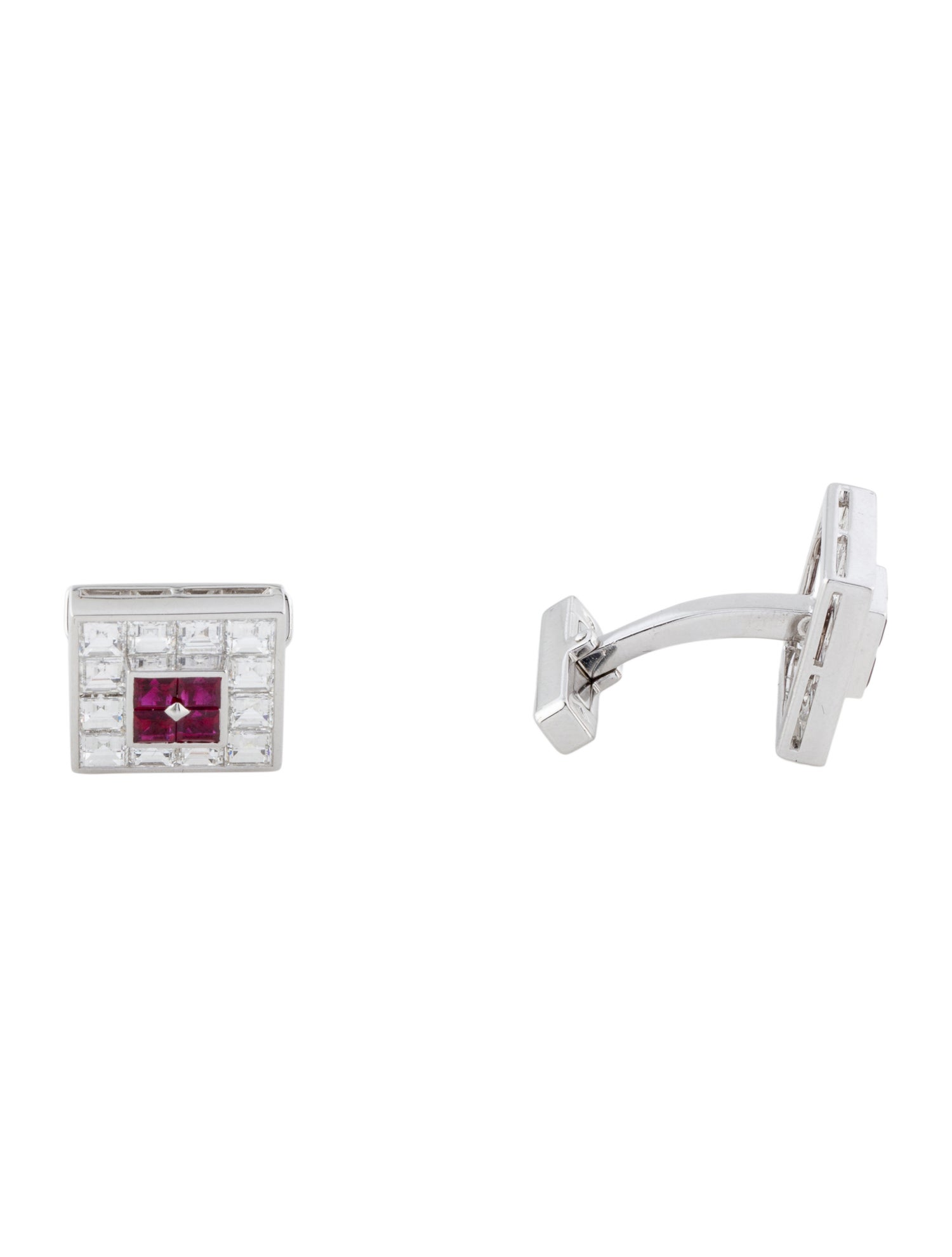 Cartier 18K Ruby & Diamond Cufflinks