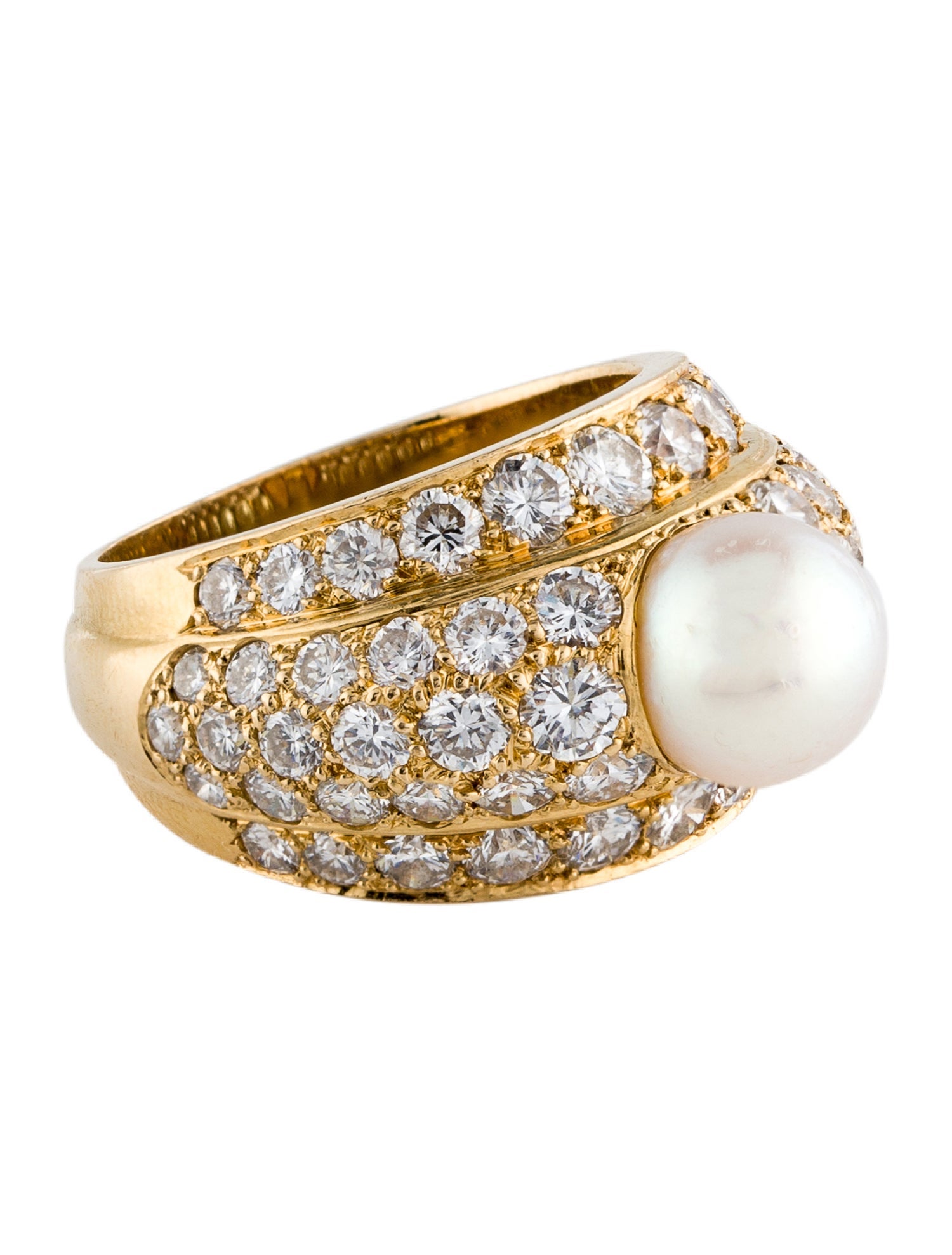 Cartier Vintage Pearl & Diamond Cocktail Ring