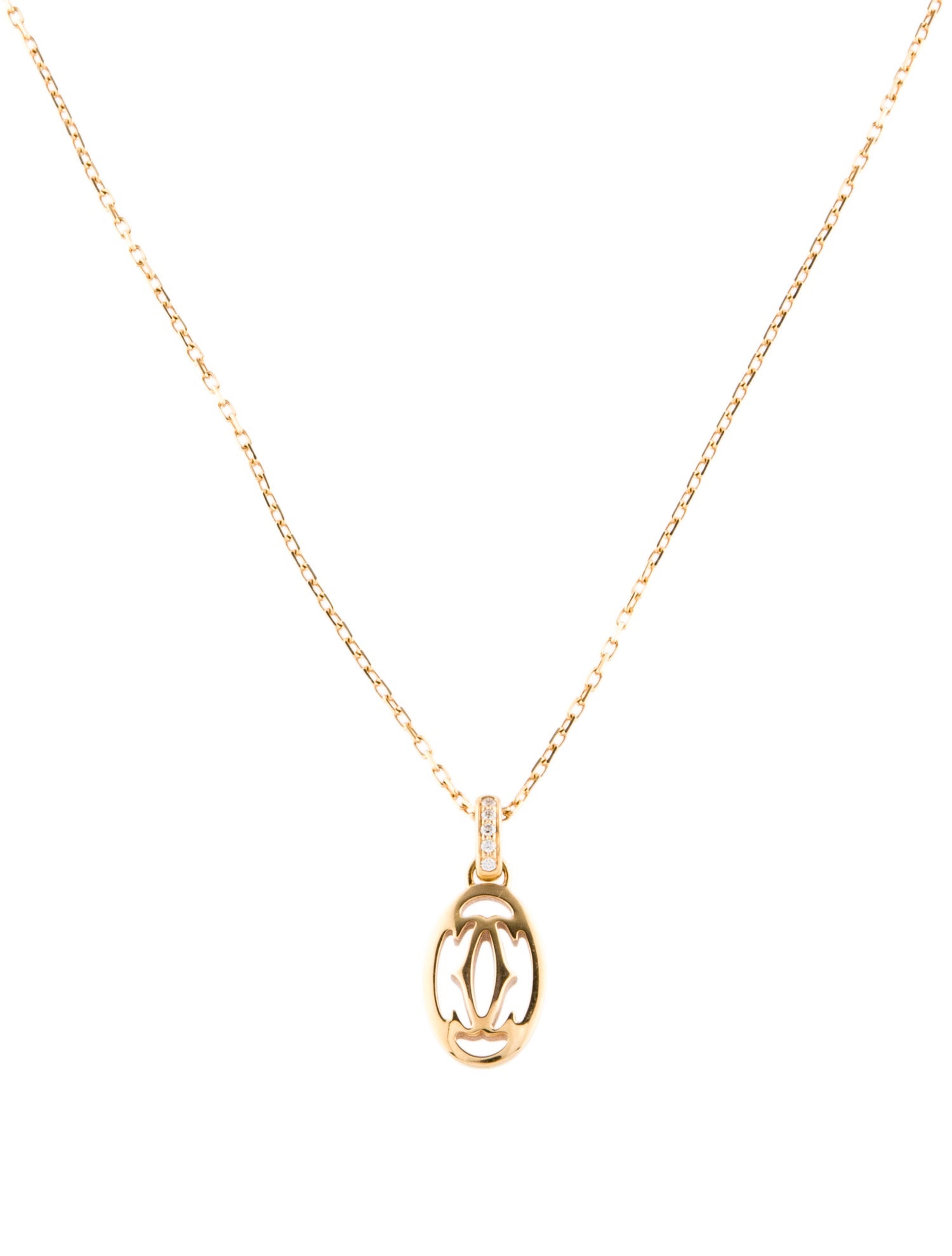 Cartier Double C Decor Charm Pendant Necklace