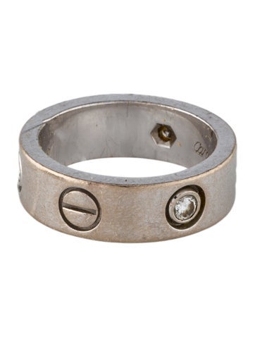 Cartier Band Vintage Love Ring, 3 Diamonds 48 | 4.5