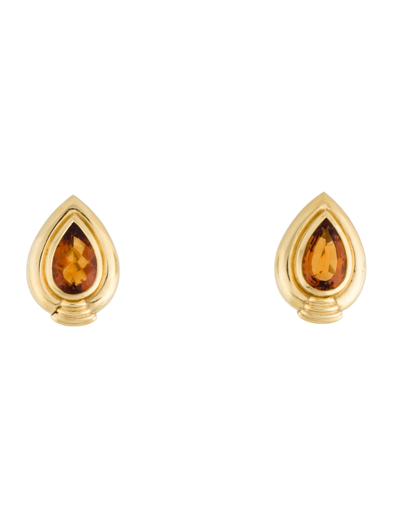 Cartier Vintage 18K Citrine Earclip Earrings