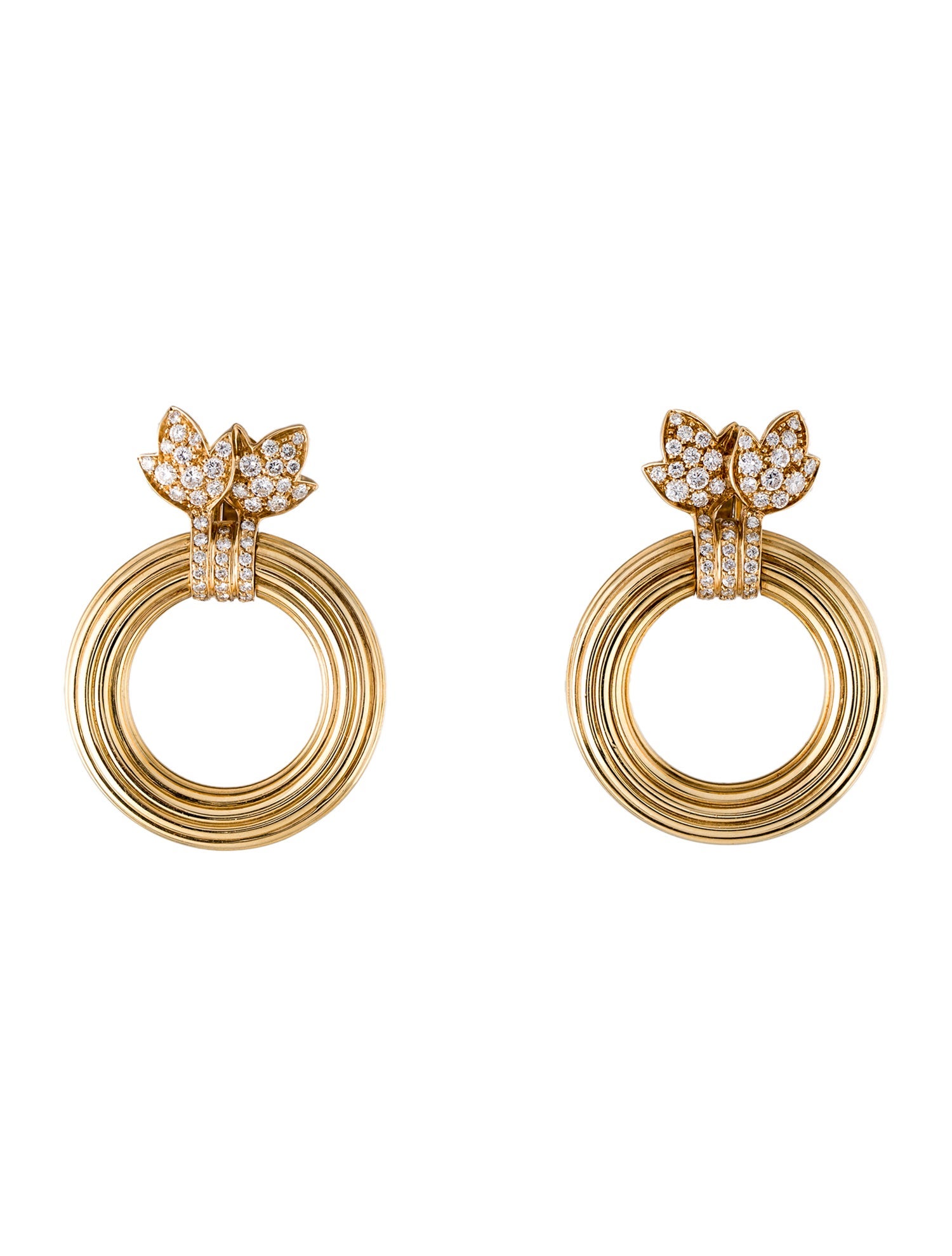 Cartier Vintage Diamond Doorknocker Earrings